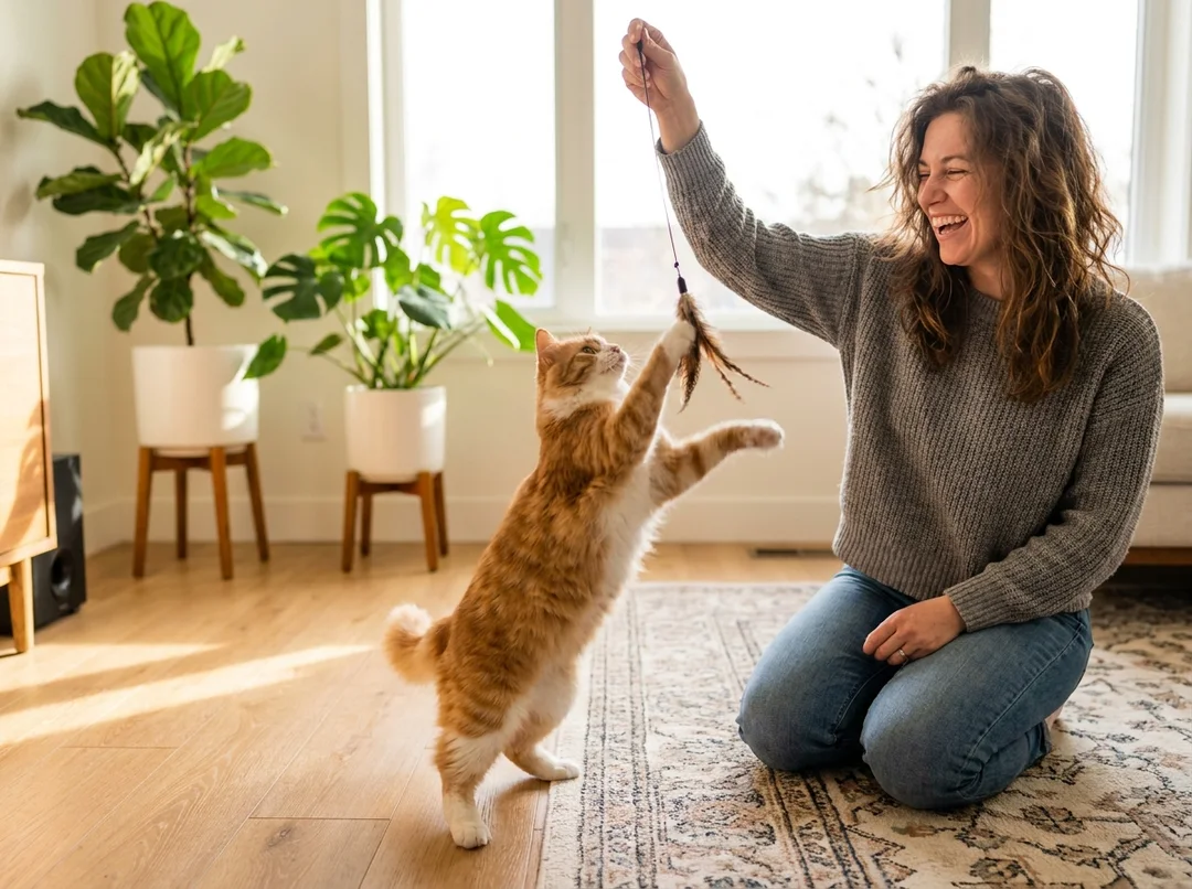 Katrin mit einer Katze