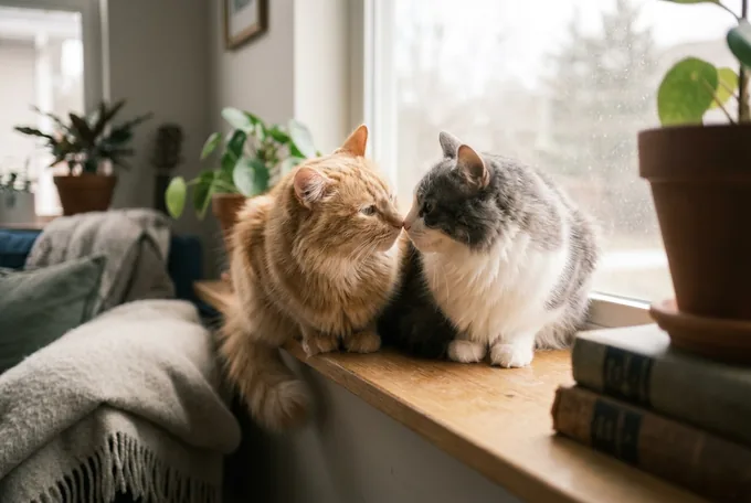 Zwei Katzen zusammenführen